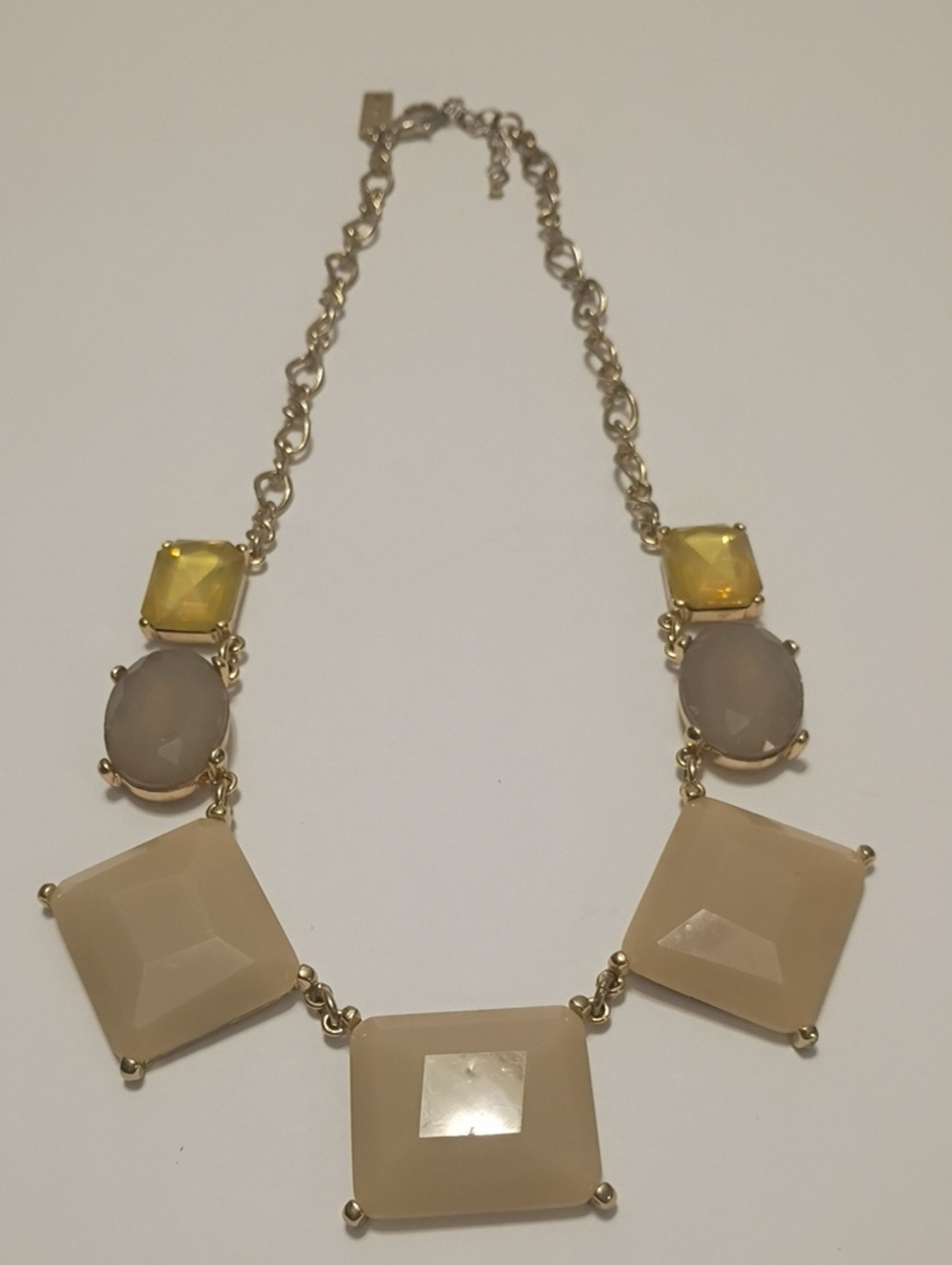 The Limited Gold-Tone Necklace with Cream and Yellow Stones